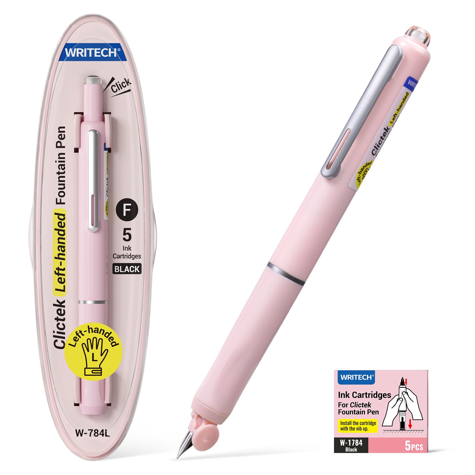 Amazon.com: WRITECH Left Handed Fountain Pen: Fine Nib Retractable